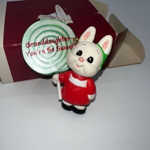 Hallmark 1995 “Granddaughter You Are So Sweet” Bunny with Lollipop Christmas Orn